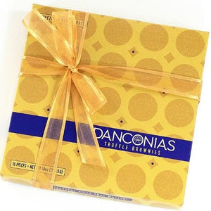 Gift wrap your brownie gifts with beautiful golden ribbon.