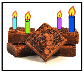 happy birthday truffle brownies