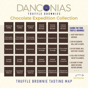 Chocolate Expedition Brownie Tasting Map - 10 unique flavors